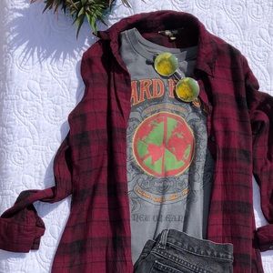 Extra Long Plaid ButtonUp Duster